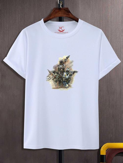 unisex white graphic printed t-shirt - 20823616 -  Standard Image - 0