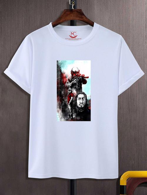 unisex white graphic printed t-shirt - 20823617 - Standard Image - 0