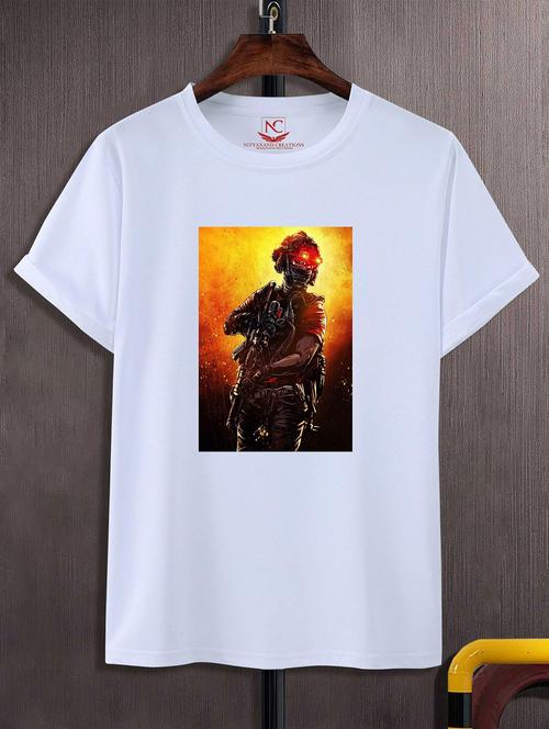 unisex white graphic printed t-shirt - 20823618 - Standard Image - 0