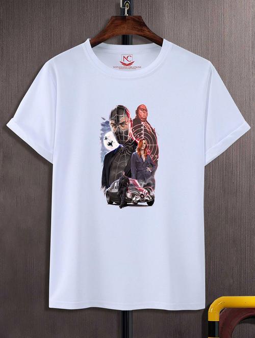 unisex white graphic printed t-shirt - 20823635 -  Standard Image - 0