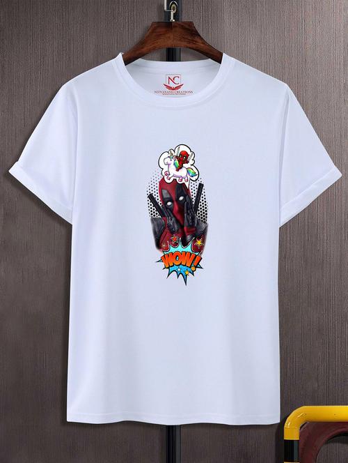 unisex white graphic printed t-shirt - 20823636 -  Standard Image - 0