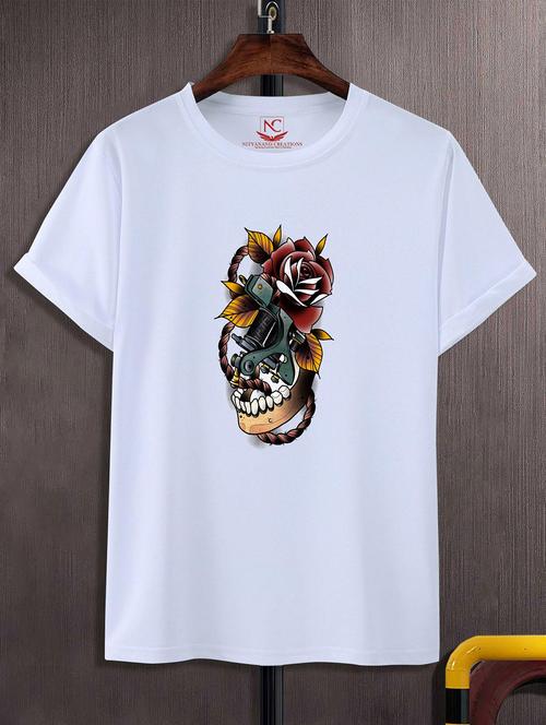 unisex white graphic printed t-shirt - 20823643 - Standard Image - 0