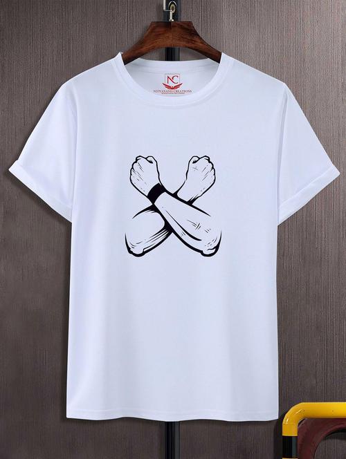 unisex white graphic printed t-shirt - 20823657 - Standard Image - 0