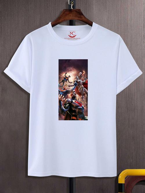 unisex white graphic printed t-shirt - 20823663 - Standard Image - 0