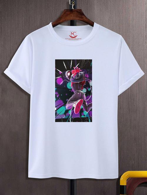 unisex white graphic printed t-shirt - 20823665 - Standard Image - 0