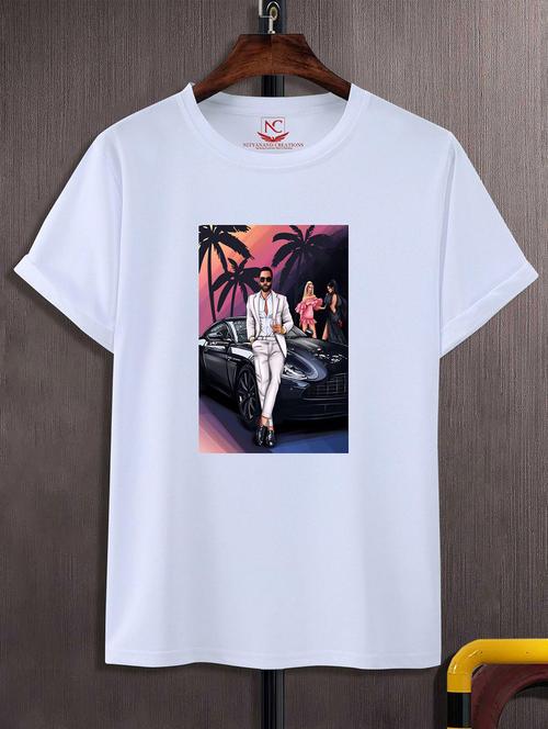 unisex white graphic printed t-shirt - 20823666 - Standard Image - 0