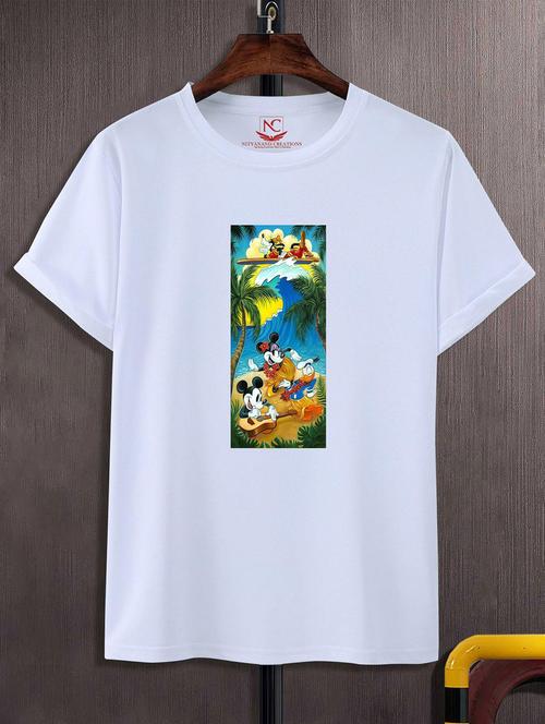 unisex white graphic printed t-shirt - 20823670 -  Standard Image - 0