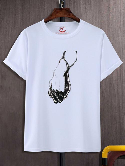 unisex white graphic printed t-shirt - 20823677 - Standard Image - 0