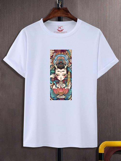 unisex white graphic printed t-shirt - 20823711 -  Standard Image - 0