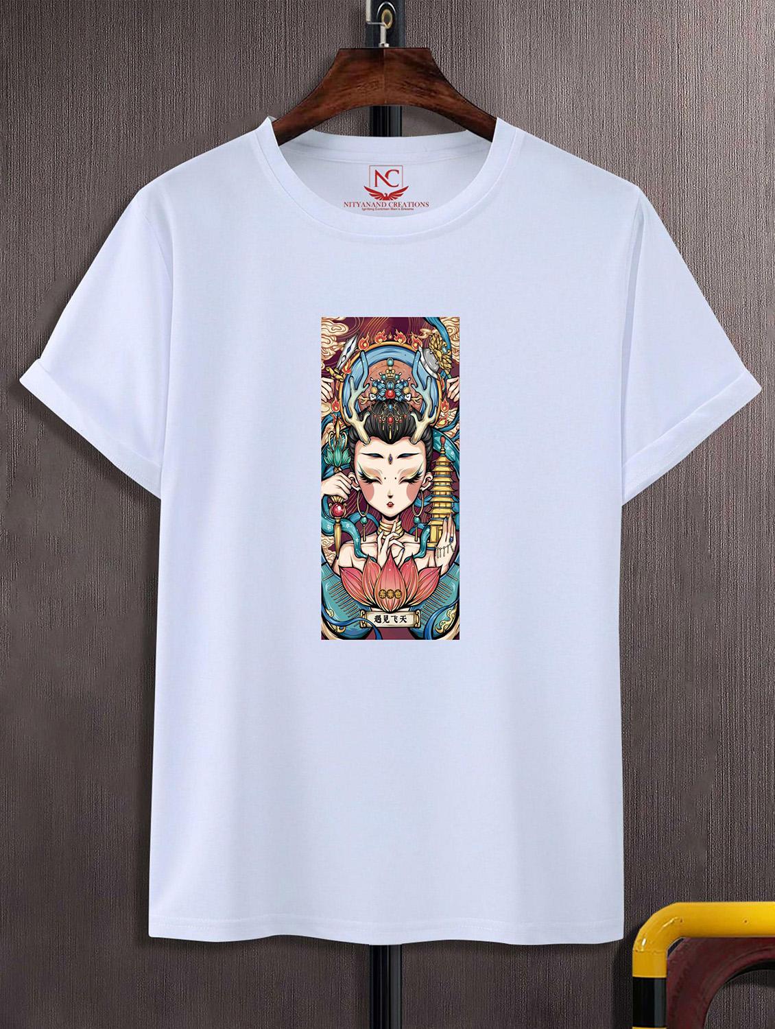 unisex white graphic printed t-shirt - 20823711 -  Zoom Image - 0