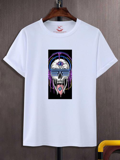 unisex white graphic printed t-shirt - 20823727 - Standard Image - 0