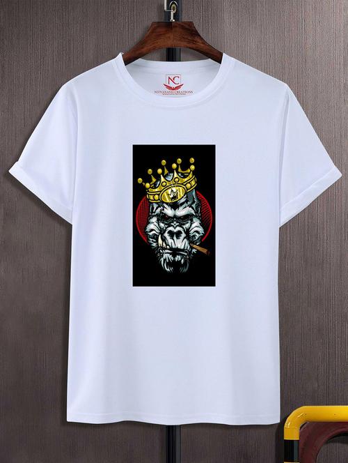 unisex white graphic printed t-shirt - 20823752 -  Standard Image - 0