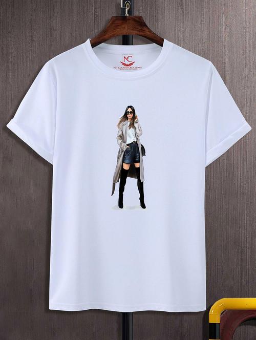 unisex white graphic printed t-shirt - 20823758 - Standard Image - 0
