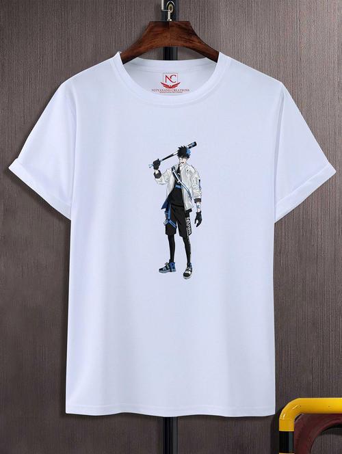 unisex white graphic printed t-shirt - 20823763 - Standard Image - 0