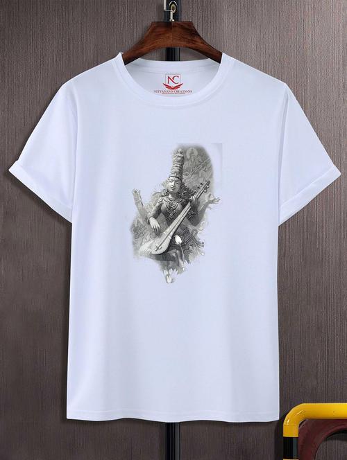 unisex white graphic printed t-shirt - 20823778 -  Standard Image - 0