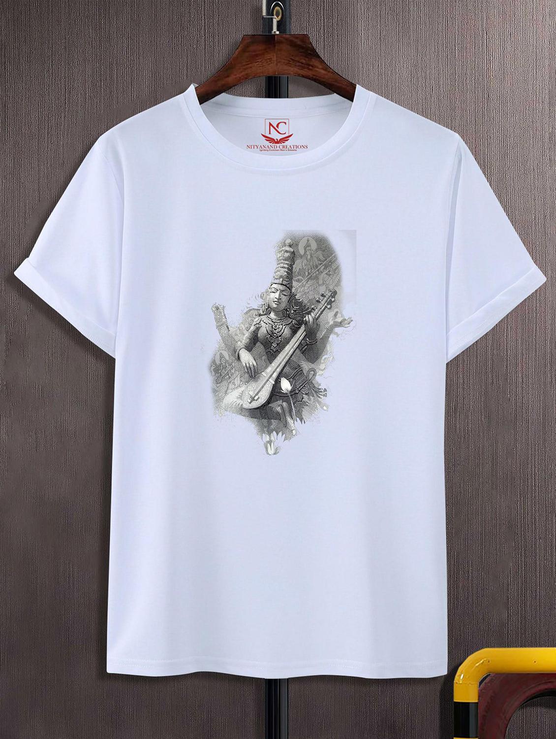 unisex white graphic printed t-shirt - 20823778 -  Zoom Image - 0