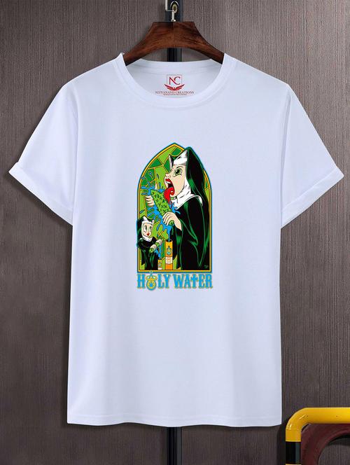 unisex white graphic printed t-shirt - 20823785 -  Standard Image - 0