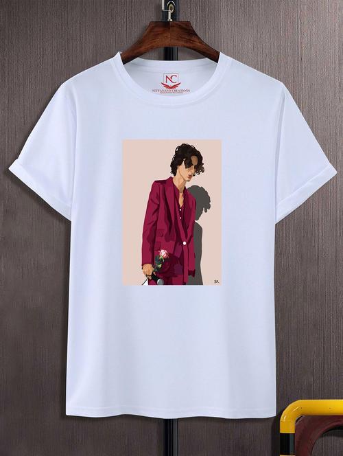 unisex white graphic printed t-shirt - 20823802 - Standard Image - 0