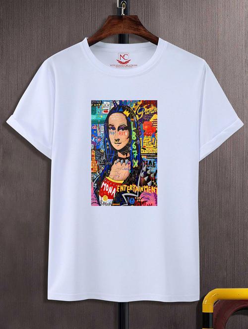 unisex white graphic printed t-shirt - 20823811 -  Standard Image - 0