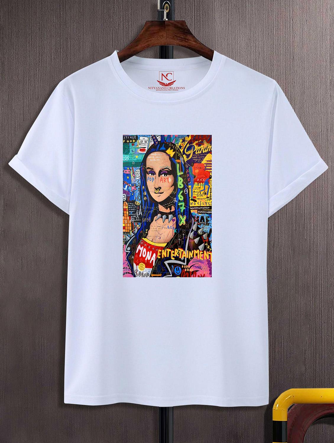unisex white graphic printed t-shirt - 20823811 -  Zoom Image - 0