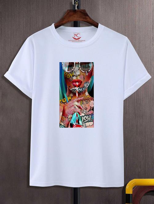 unisex white graphic printed t-shirt - 20823828 -  Standard Image - 0