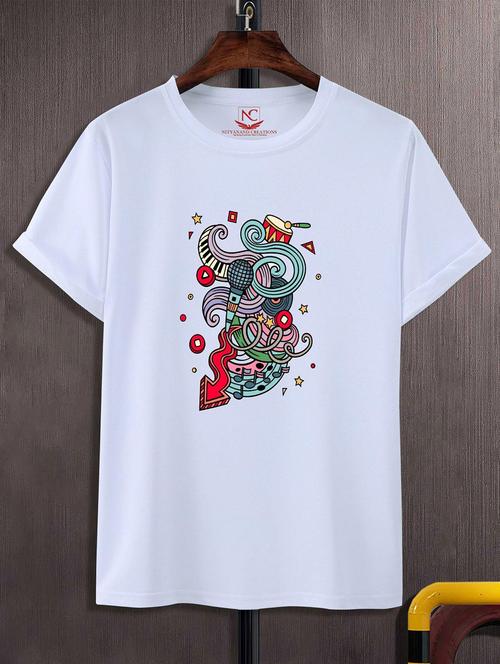 unisex white graphic printed t-shirt - 20823854 - Standard Image - 0
