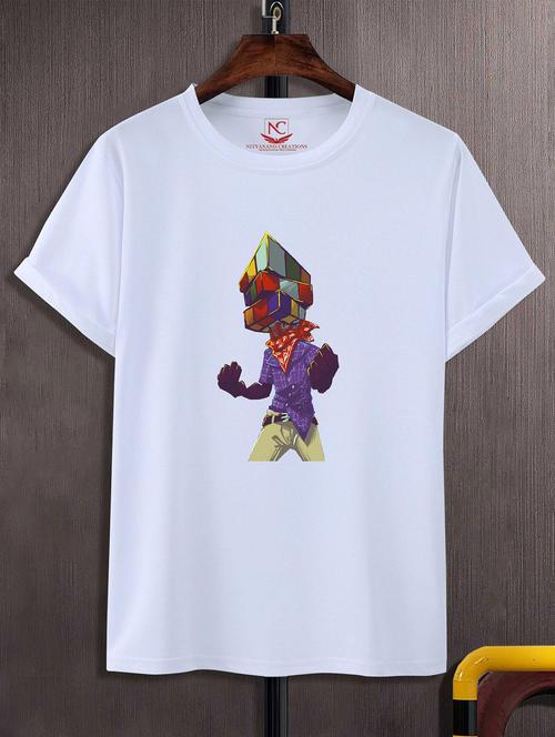 unisex white graphic printed t-shirt - 20823856 - Standard Image - 0