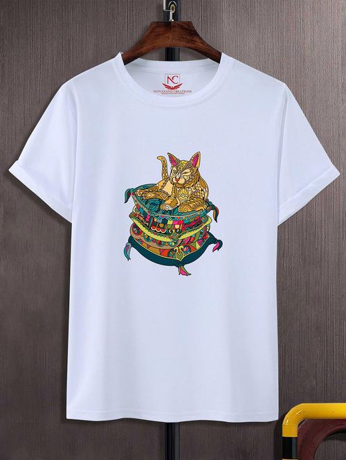unisex white graphic printed t-shirt - 20823881 - Standard Image - 0