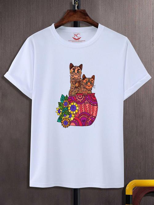 unisex white graphic printed t-shirt - 20823884 -  Standard Image - 0