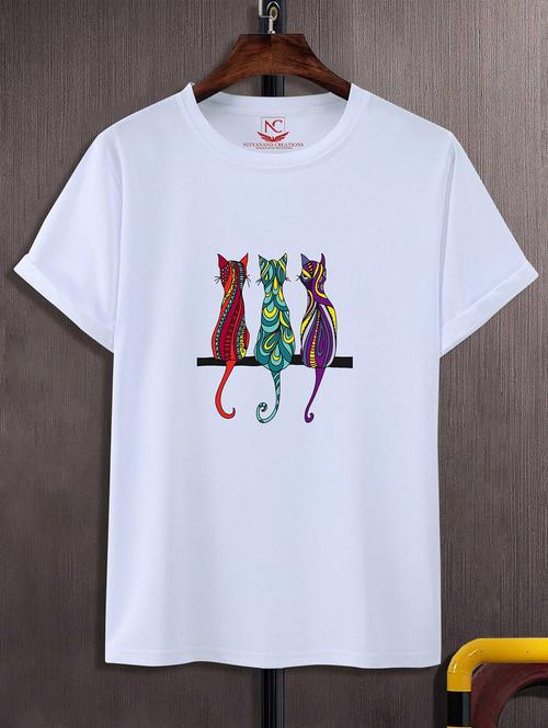unisex white graphic printed t-shirt - 20823890 - Standard Image - 0