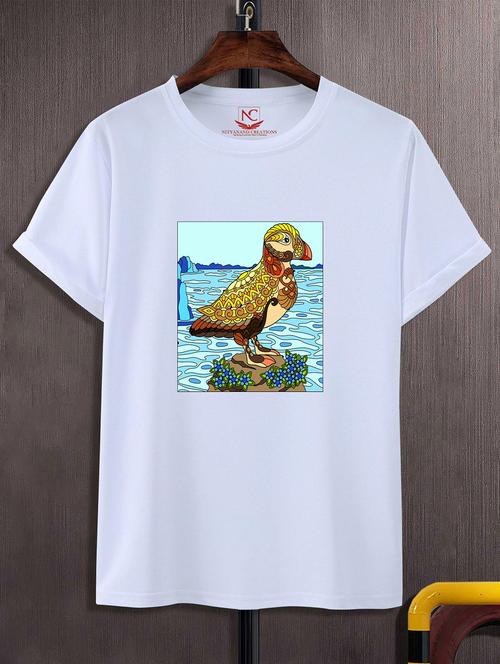 unisex white graphic printed t-shirt - 20823896 - Standard Image - 0