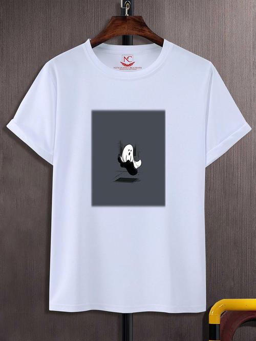 unisex white graphic printed t-shirt - 20823927 - Standard Image - 0