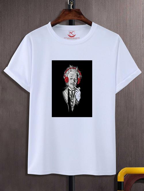 unisex white graphic printed t-shirt - 20823928 - Standard Image - 0