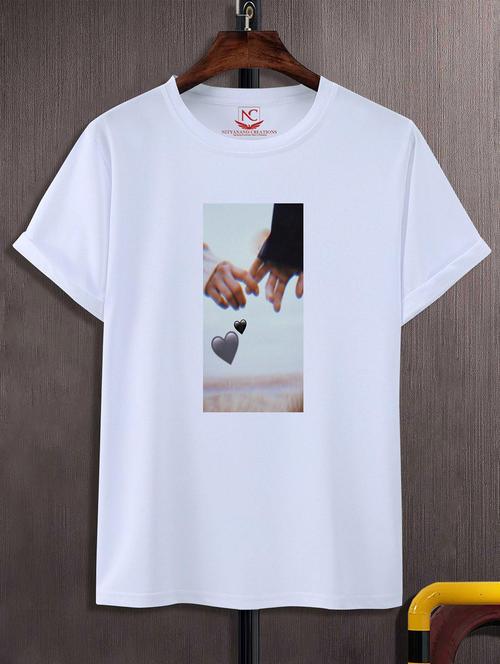 unisex white graphic printed t-shirt - 20823933 - Standard Image - 0