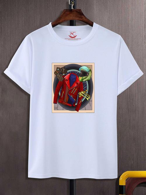 unisex white graphic printed t-shirt - 20823947 - Standard Image - 0