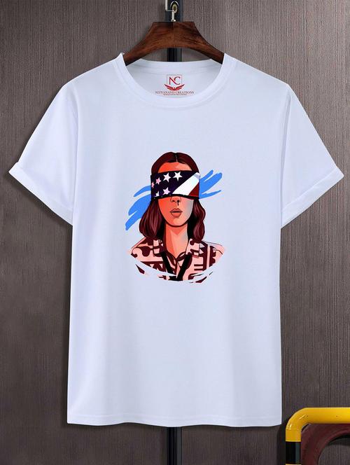 unisex white graphic printed t-shirt - 20823952 - Standard Image - 0