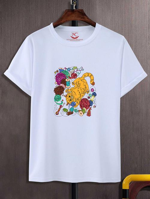 unisex white graphic printed t-shirt - 20823953 - Standard Image - 0