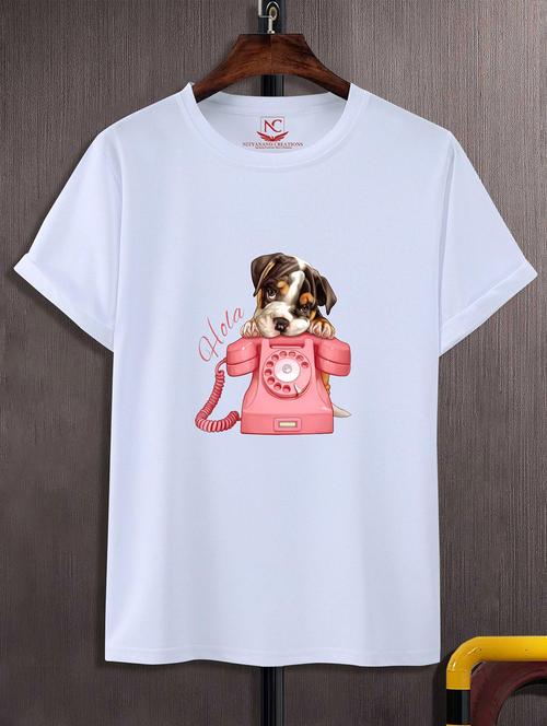 unisex white graphic printed t-shirt - 20823955 - Standard Image - 0