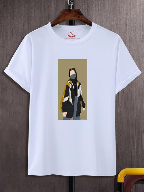 unisex white graphic printed t-shirt - 20823962 - Standard Image - 0