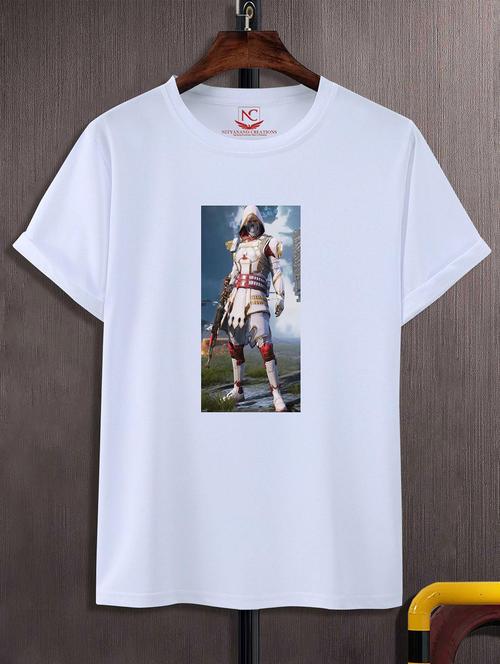 unisex white graphic printed t-shirt - 20823968 -  Standard Image - 0