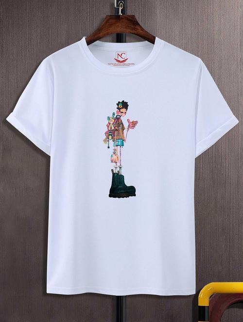 unisex white graphic printed t-shirt - 20823982 - Standard Image - 0