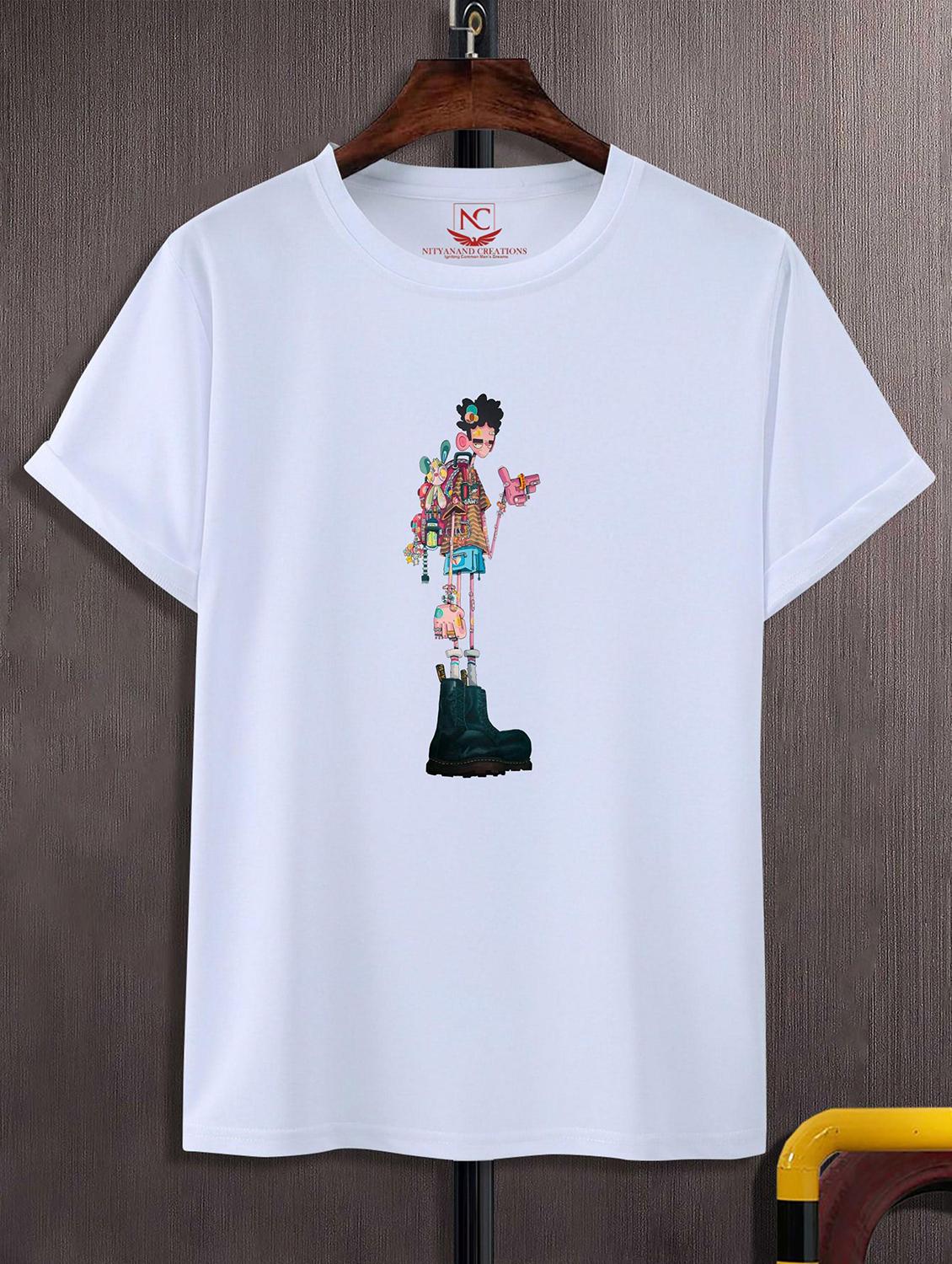 unisex white graphic printed t-shirt - 20823982 - Zoom Image - 0