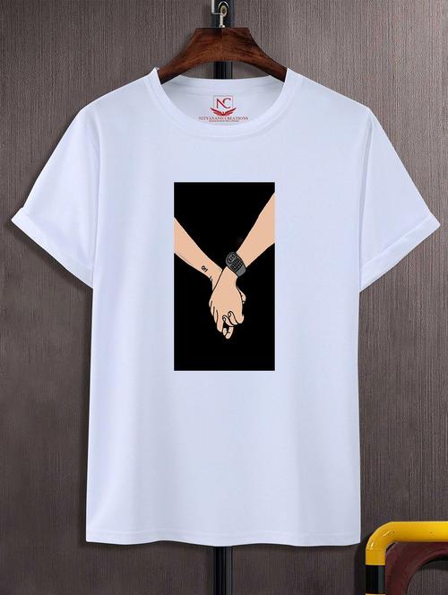 unisex white graphic printed t-shirt - 20823994 - Standard Image - 0
