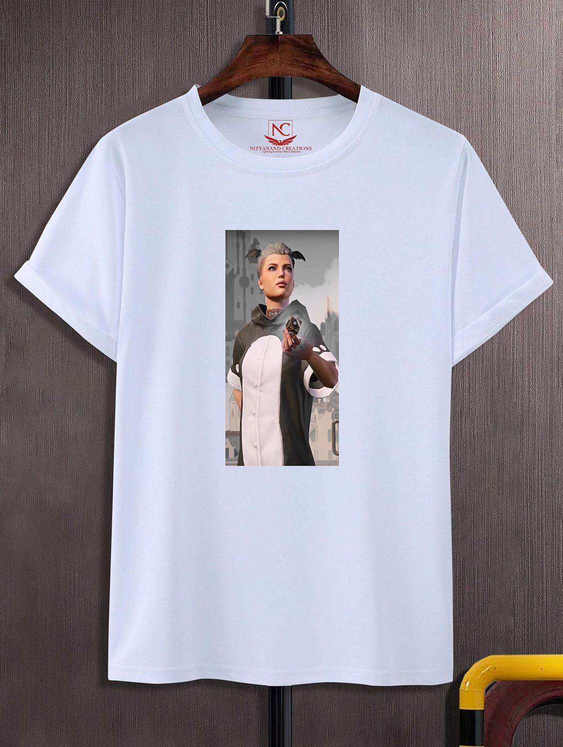 unisex white graphic printed t-shirt - 20823996 - Zoom Image - 0
