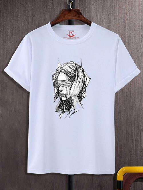 unisex white graphic printed t-shirt - 20824001 - Standard Image - 0