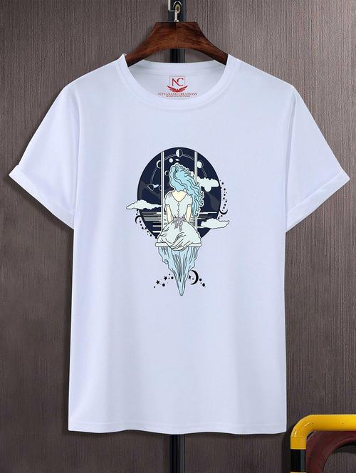 unisex white graphic printed t-shirt - 20824015 - Standard Image - 0