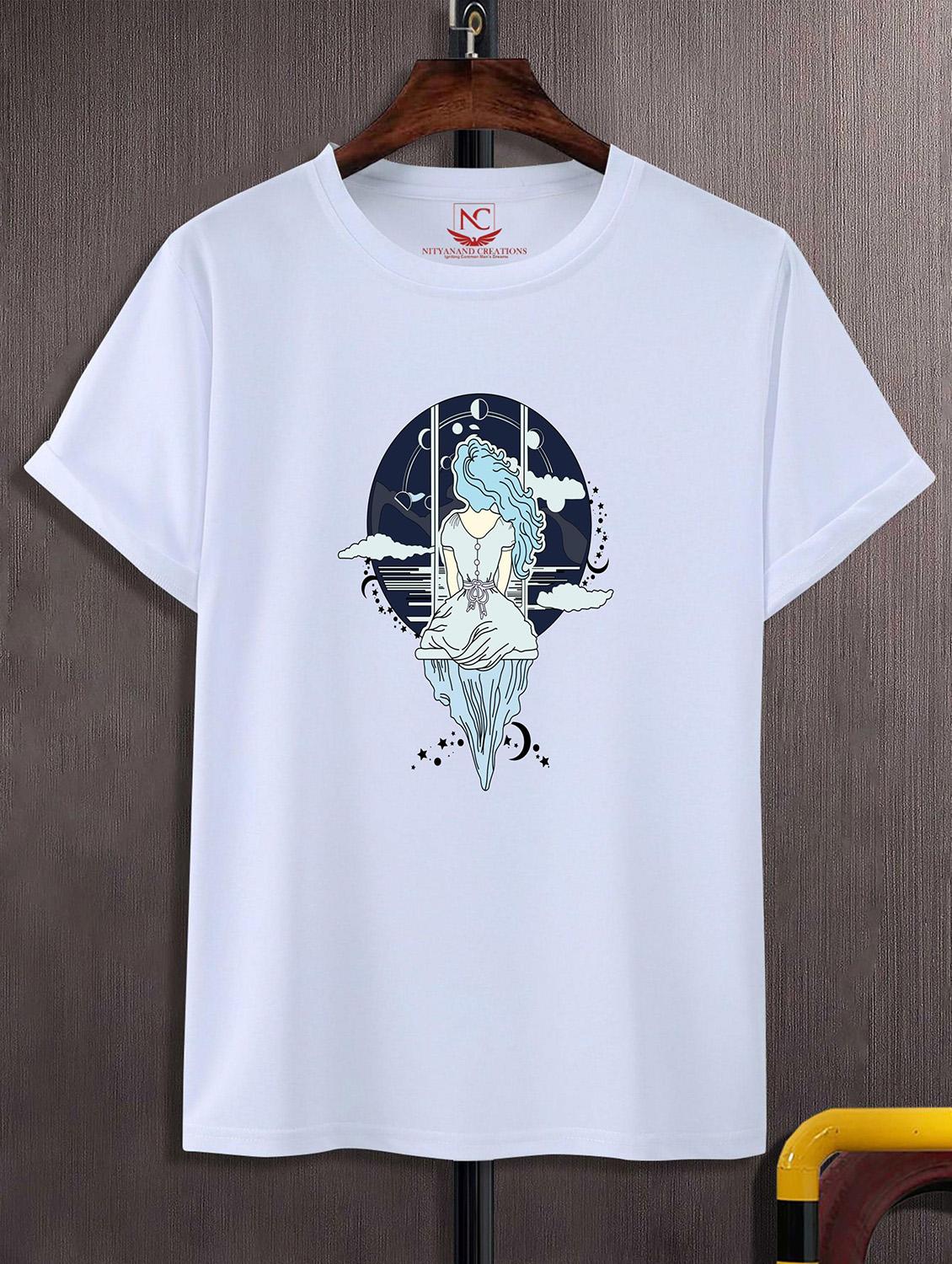 unisex white graphic printed t-shirt - 20824015 - Zoom Image - 0
