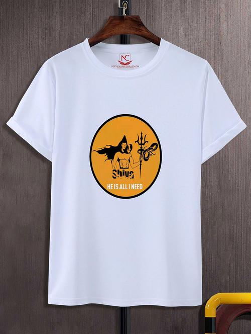 unisex white graphic printed t-shirt - 20824033 - Standard Image - 0