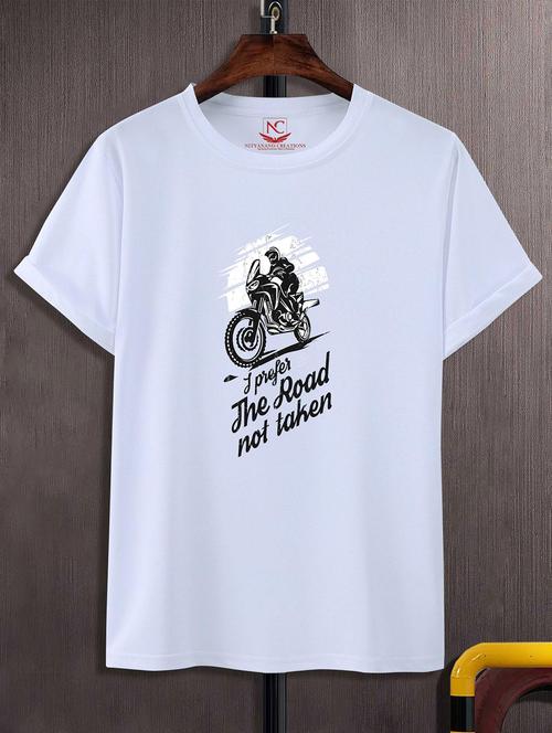 unisex white graphic printed t-shirt - 20824068 - Standard Image - 0