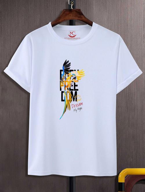 unisex white graphic printed t-shirt - 20824109 - Standard Image - 0
